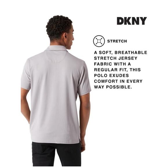 DKNY Mens Polo Shirts - Short Sleeve Quick Dri Fit Golf Polo Msrp 69.50$ Size L - Picture 3 of 4